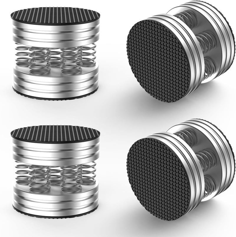 Tertullus Speaker Spikes HiFi Spring Isolation Feet Pad, 4PCS Aluminum Non-Slip Shockproof Stand Feet for Audio,Speakers, Subwoofers, Turntable DAC etc(Silver) - Image 1